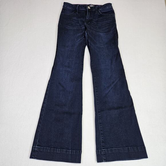 Wrangler Retro Mae Trouser Women 26x30 Stretch 09MWWAB Flared Dark Wash Jean 3/4 - Picture 3 of 16